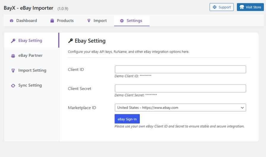 Connect eBay API to WooCommerce using BayX Importer